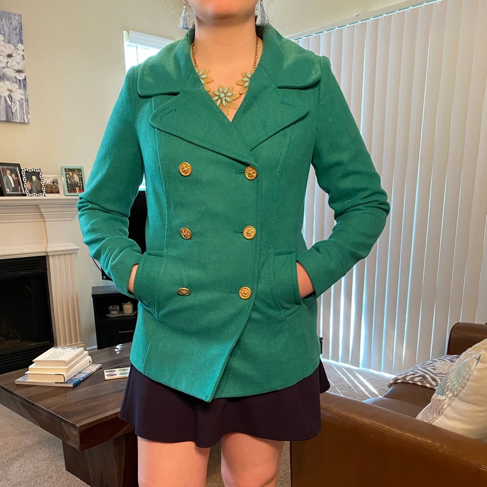 Teal Peacoat
